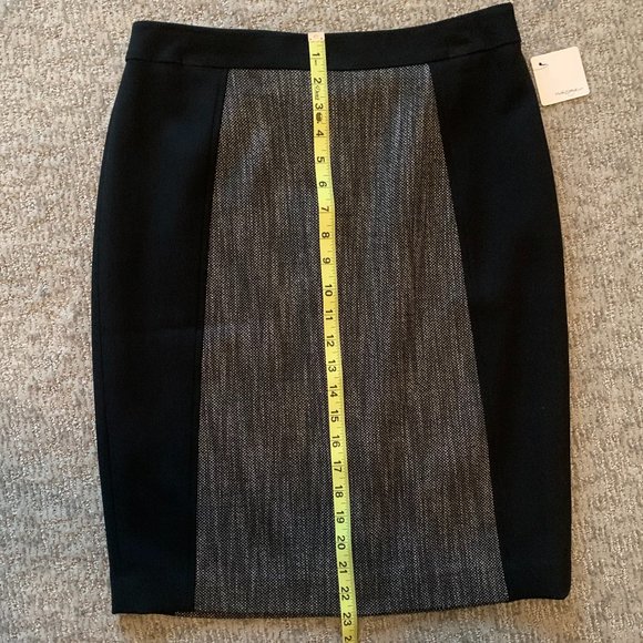 NWT Halogen Black/Tweed Panel Pencil Skirt - Size 6 - Picture 7 of 7